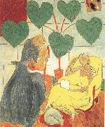 Henri Matisse Two Female Figures and a Dog (Blue Dress and Net-Patterned Dress) (mk35) china oil painting artist
